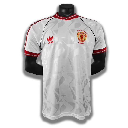 1991 Man United Away White and Red