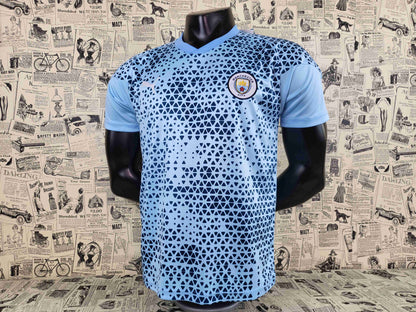 23-24 Manchester City Training Jersey Blue Soccer Jersey Player Version