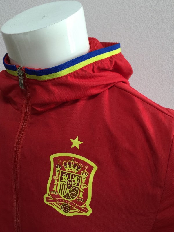 Retro 2016 España Euro Cup Red Hoodie Jacket