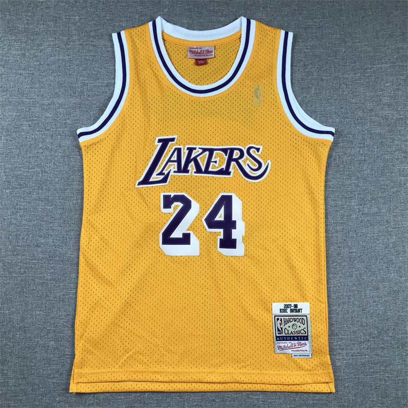 Los Angeles Lakers 24 Yellow Gold Vintage Label - NBA Jersey S-2XL