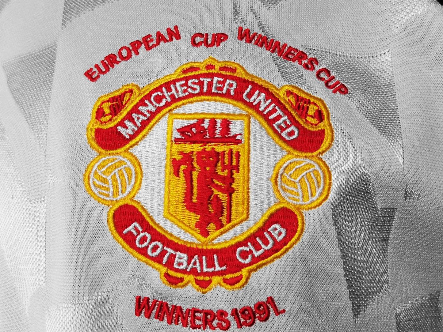 1991 Man United Away White and Red