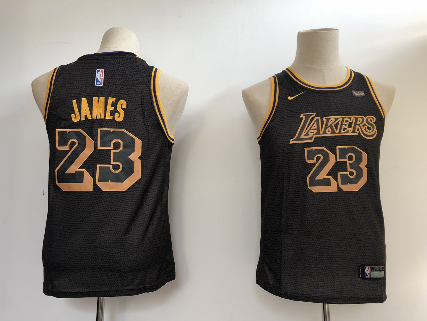 Los Angeles Lakers 23 Black cuello redondo - NBA Jersey S-2XL