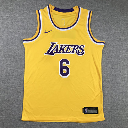 Los Angeles Lakers 6 Yellow cuello redondo - NBA Jersey S-2XL