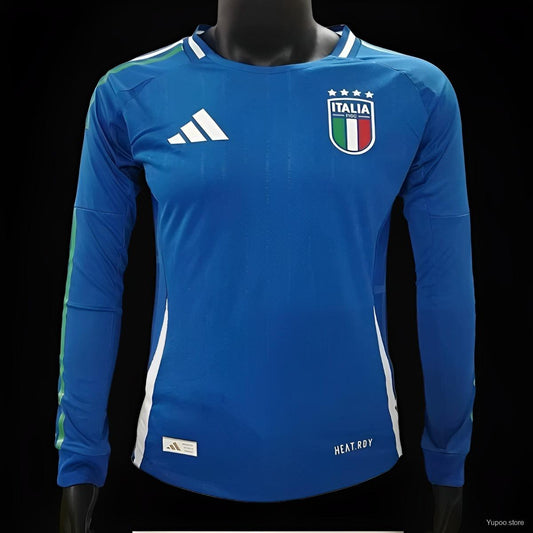 2024 Italia Away White Long Sleeve Jersey Player Version