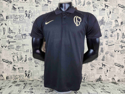 23/24 Corinthian Black Soccer Jersey Polo Version