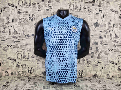 23/24 Manchester City Blue Training Jersey Vest Soccer Jersey